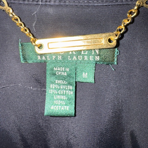 Ralph Lauren Black Trench Rain Jacket with Gold Accents, M - Picture 2 of 8